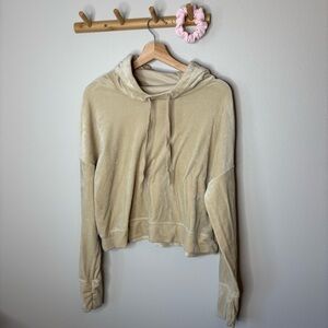 Aerie Offline Velvet Cropped Hoodie medium